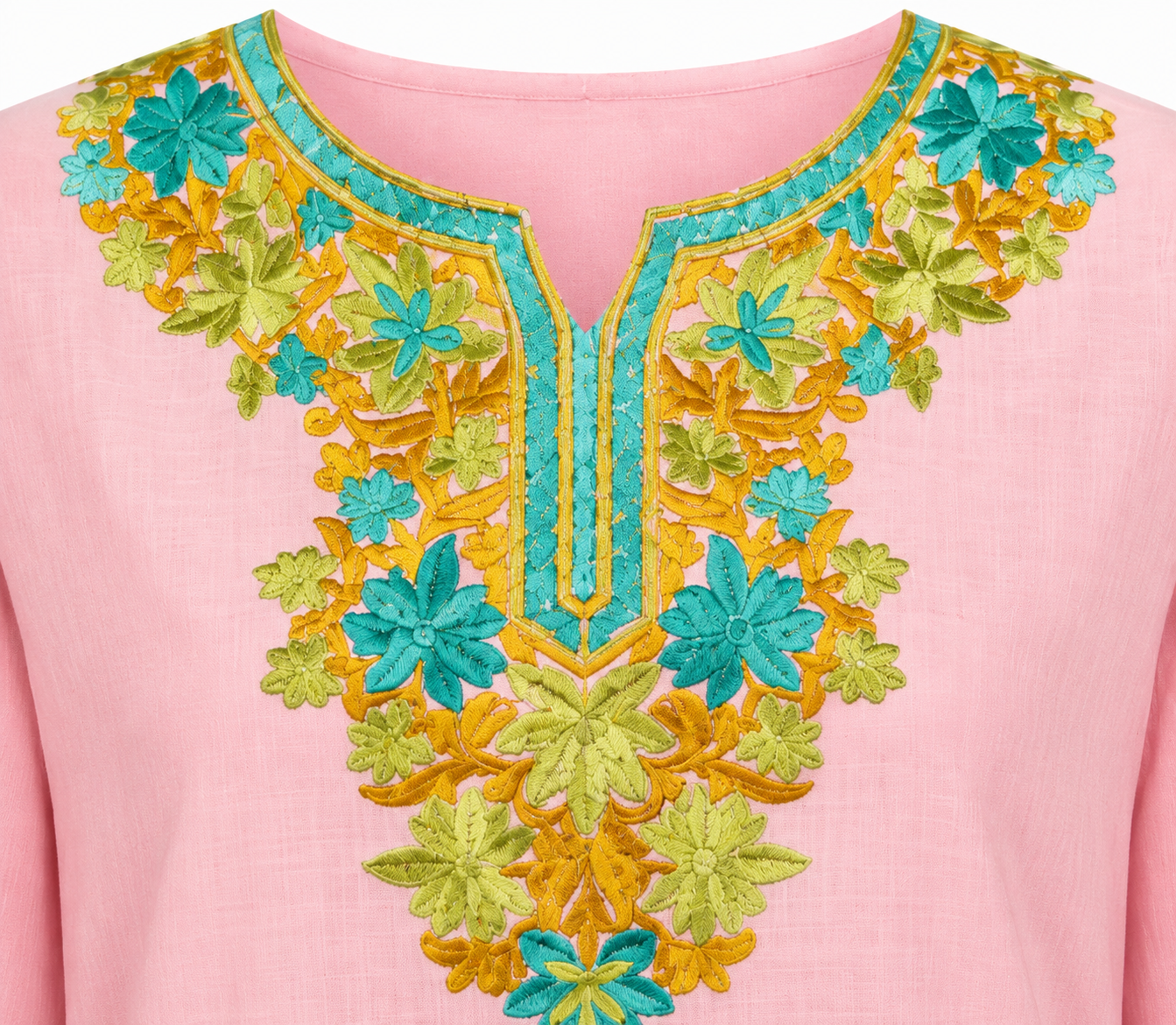 Noor : Aari embroidery summer Co-Ord Set | Red Rose